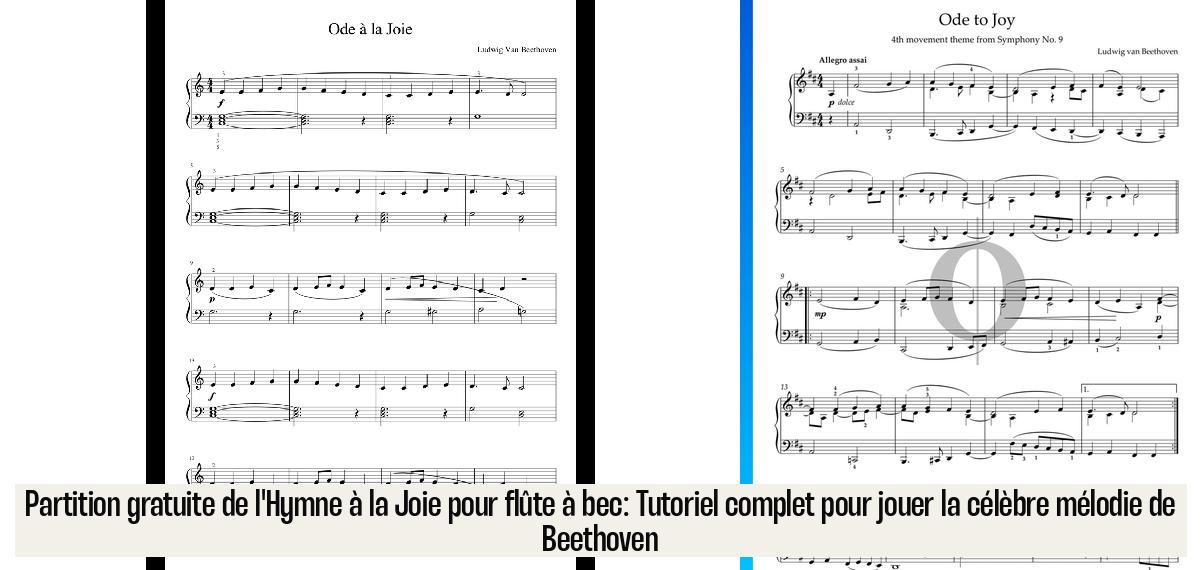 Partition gratuite de l'Hymne à la Joie pour flûte à bec: Tutoriel